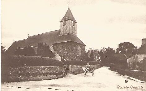 St. Bartholomew's Church, Rogate with pony & trap 1905